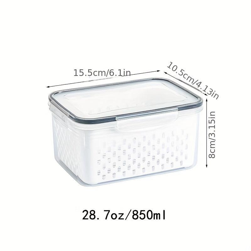 3pcs Food Drain Box Double layer Fresh Keeping Refrigerator Crisper