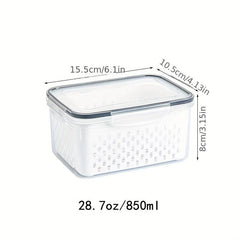 3pcs Food Drain Box Double layer Fresh Keeping Refrigerator Crisper