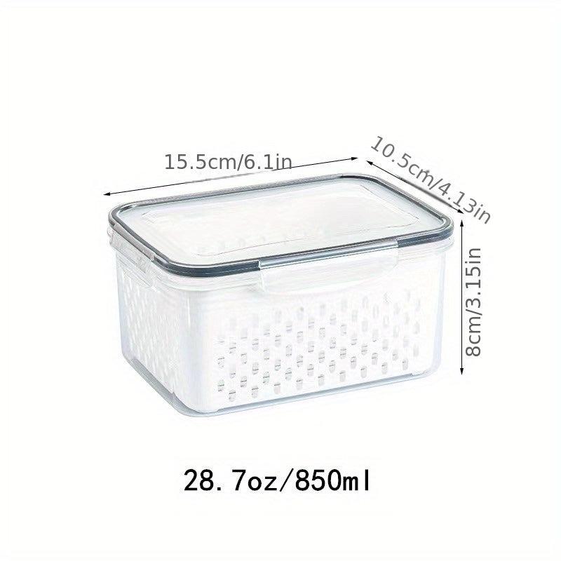 3pcs Food Drain Box Double layer Fresh Keeping Refrigerator Crisper