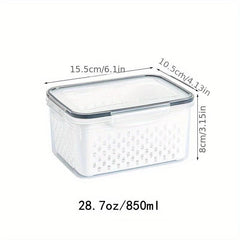 3pcs Food Drain Box Double layer Fresh Keeping Refrigerator Crisper