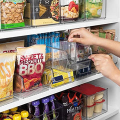 2pcs Kitchen Pantry Storage Bins with Dividers for Fridge Cabinet Accessories