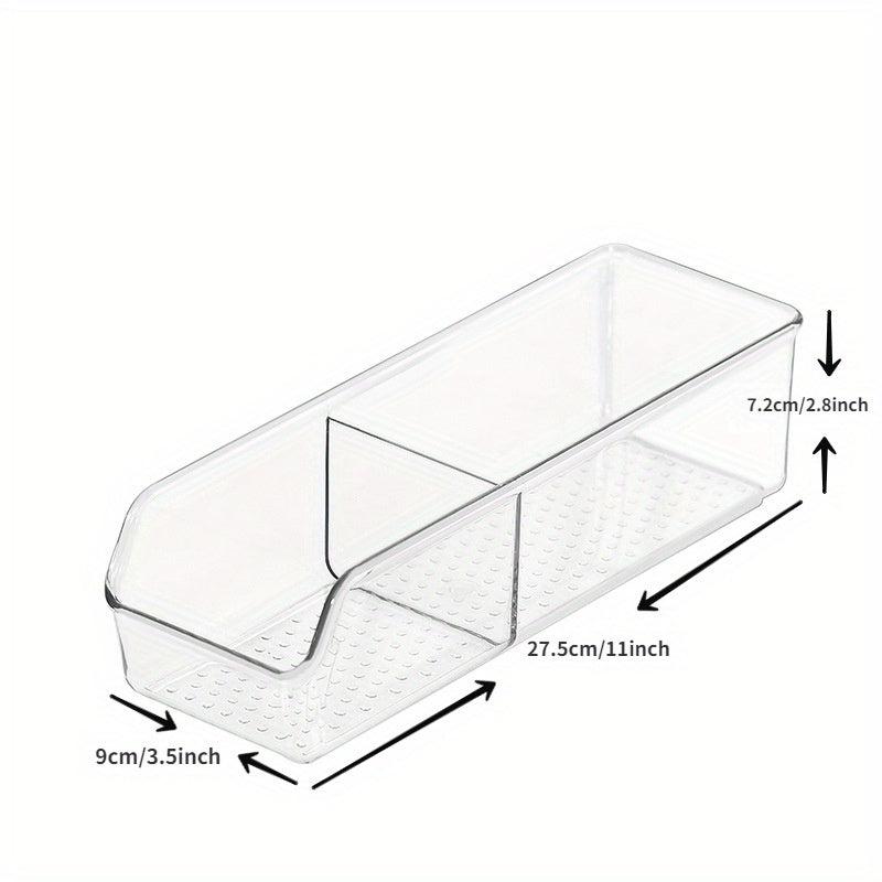 2pcs Kitchen Pantry Storage Bins with Dividers for Fridge Cabinet Accessories