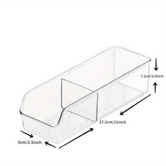 2pcs Kitchen Pantry Storage Bins with Dividers for Fridge Cabinet Accessories