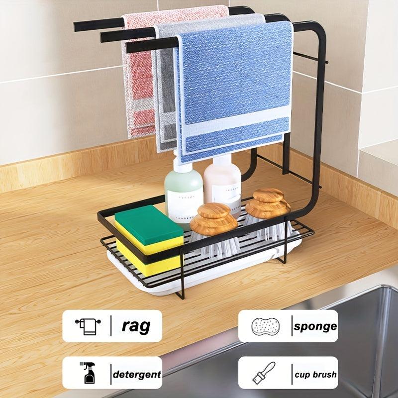 Kitchen Dishcloth Towel Rack Wall mounted Storage Rack Sponge Holder