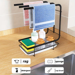 Kitchen Dishcloth Towel Rack Wall mounted Storage Rack Sponge Holder