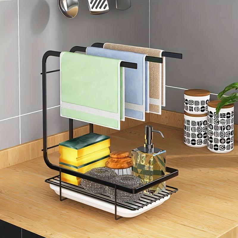 Kitchen Dishcloth Towel Rack Wall mounted Storage Rack Sponge Holder