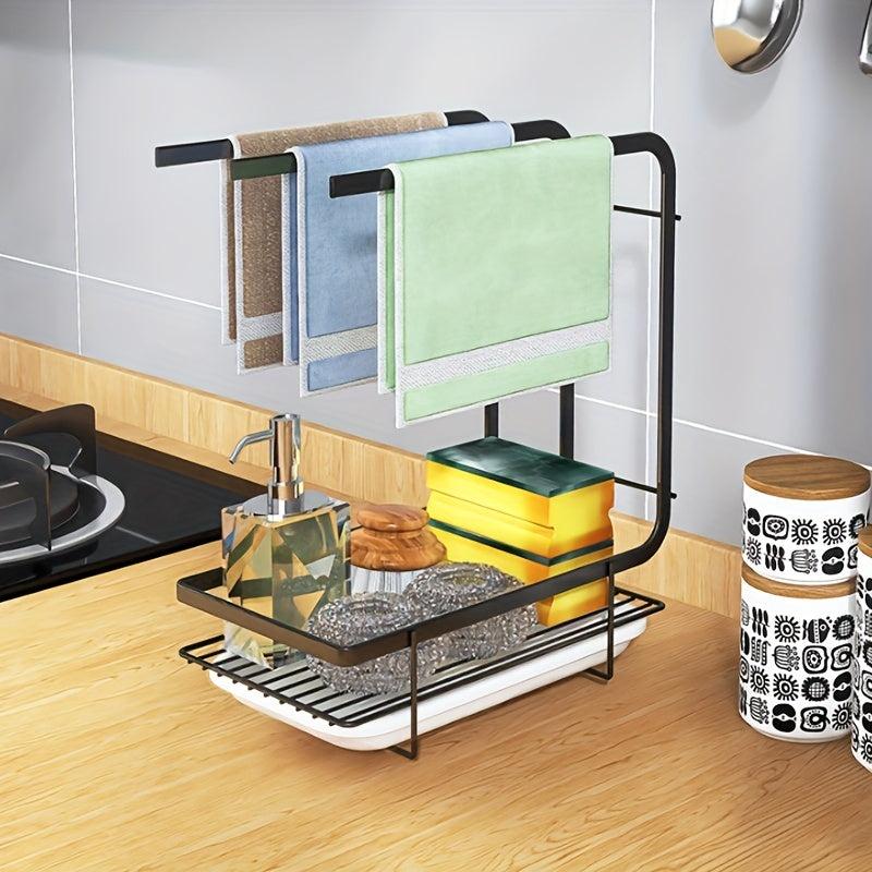 Kitchen Dishcloth Towel Rack Wall mounted Storage Rack Sponge Holder