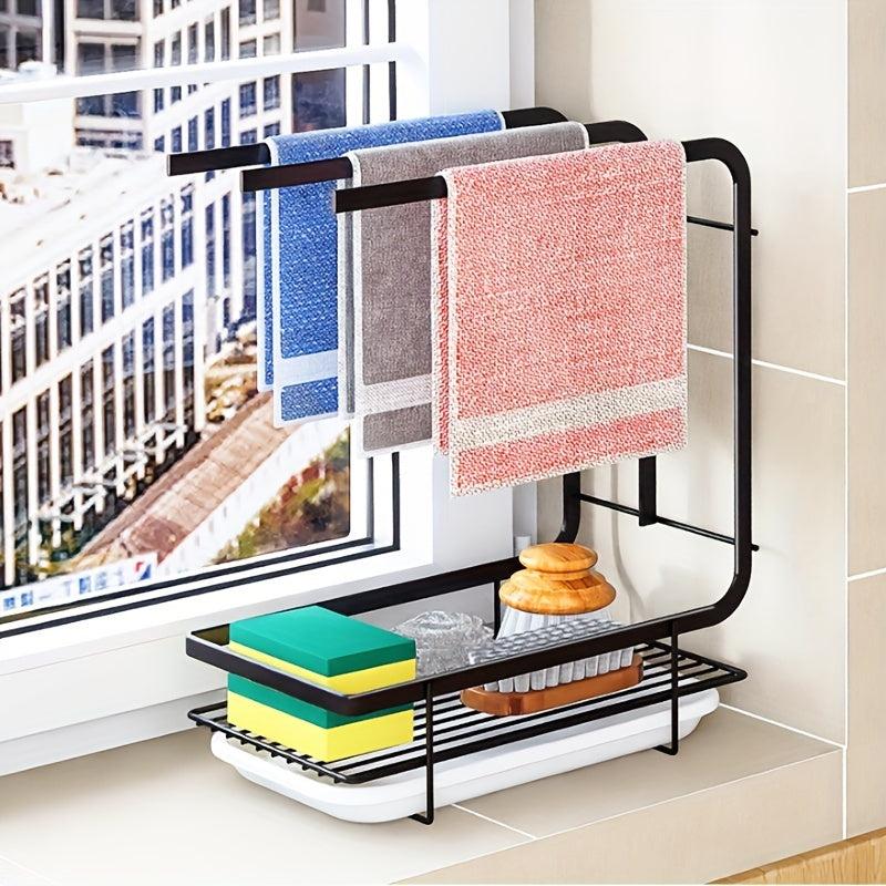 Kitchen Dishcloth Towel Rack Wall mounted Storage Rack Sponge Holder