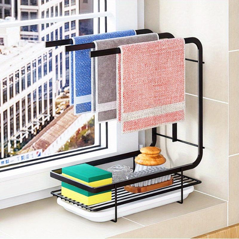 Kitchen Dishcloth Towel Rack Wall mounted Storage Rack Sponge Holder