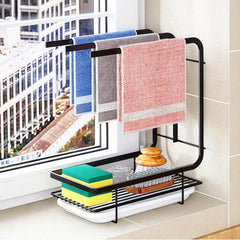 Kitchen Dishcloth Towel Rack Wall mounted Storage Rack Sponge Holder