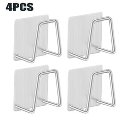 4pcs Self Adhesive Sink Sponges Holder 304 Stainless Steel Storage