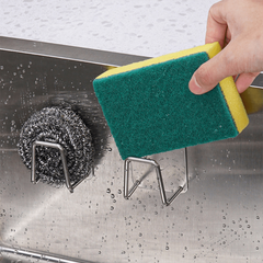 4pcs Self Adhesive Sink Sponges Holder 304 Stainless Steel Storage