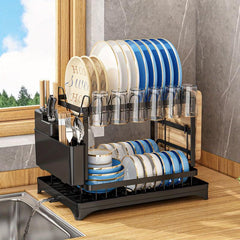 2 Tier Large Dish Drying Rack Stainless Steel