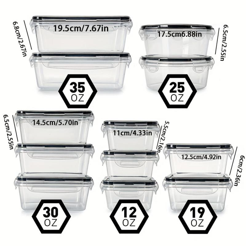 12pc Plastic Refrigerator Storage Box Fresh Keeping Box with Labels