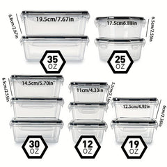 12pc Plastic Refrigerator Storage Box Fresh Keeping Box with Labels