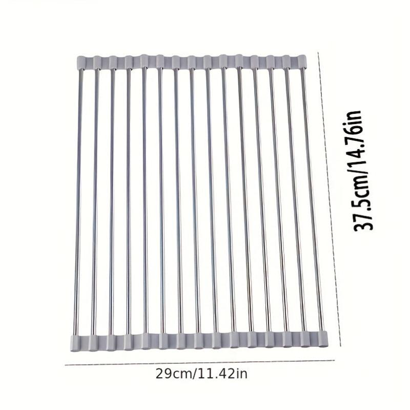 Sink Draining Rack Foldable Stainless Steel Shelf Retractable Water Filter