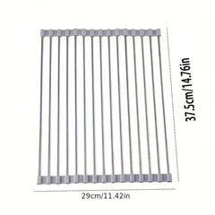 Sink Draining Rack Foldable Stainless Steel Shelf Retractable Water Filter