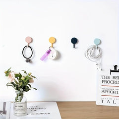 10pcs Adhesive Wall Hooks Key Hangers Waterproof Utility Towel Hooks