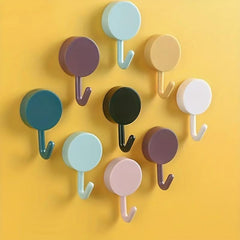 10pcs Adhesive Wall Hooks Key Hangers Waterproof Utility Towel Hooks
