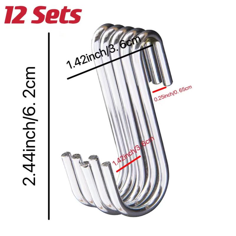 Stainless Steel S Hooks Pot Hooks For Rack Hanging Pans Pots Utensils