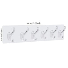 6 Linked Hooks Adhesive Row Hooks Transparent Oilproof Waterproof
