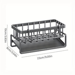 Stainless Steel Faucet Rack with Sponge Holder and Drain Basket