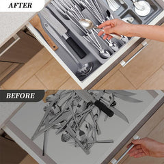 Expandable Silverware Organizer Tray for Drawer - Holds Flatware