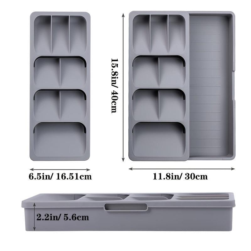 Expandable Silverware Organizer Tray for Drawer - Holds Flatware