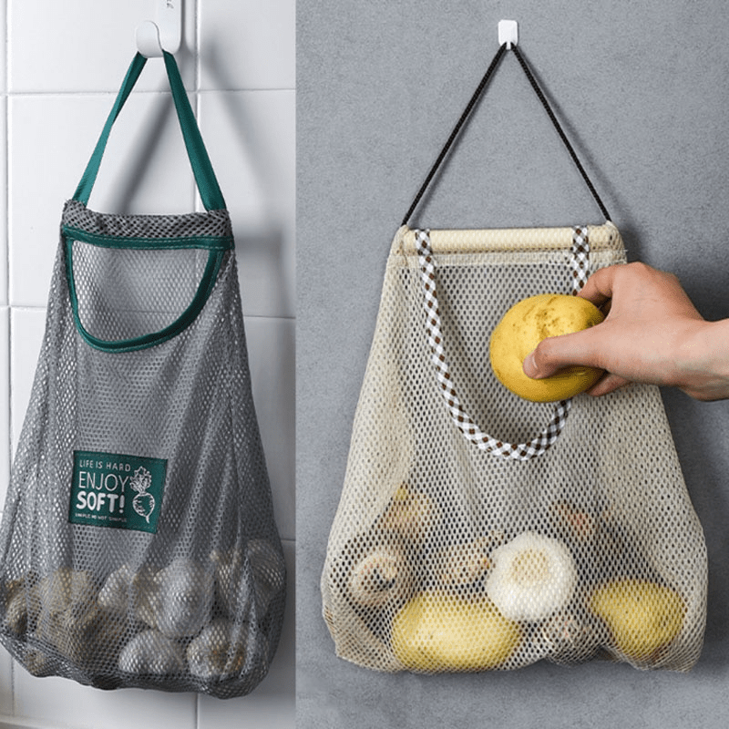 Mesh Hanging Bag for Kitchen Produce Storage