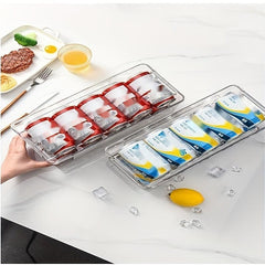 Double Layer Soda Can Dispenser Beverage Rack with Transparent Plastic Design