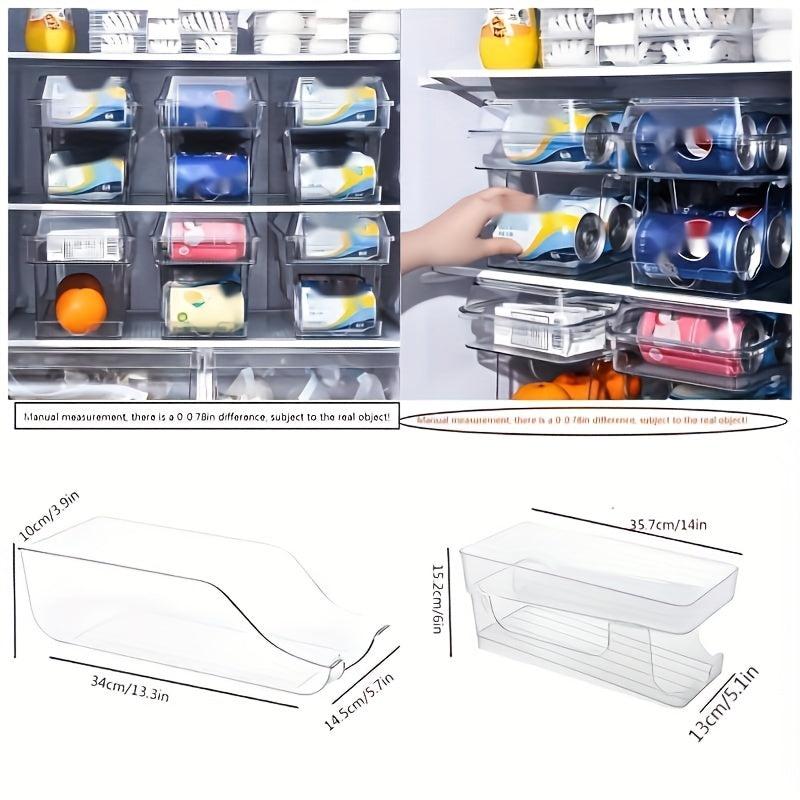 Double Layer Soda Can Dispenser Beverage Rack with Transparent Plastic Design