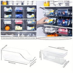 Double Layer Soda Can Dispenser Beverage Rack with Transparent Plastic Design