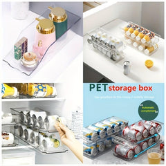 Double Layer Soda Can Dispenser Beverage Rack with Transparent Plastic Design