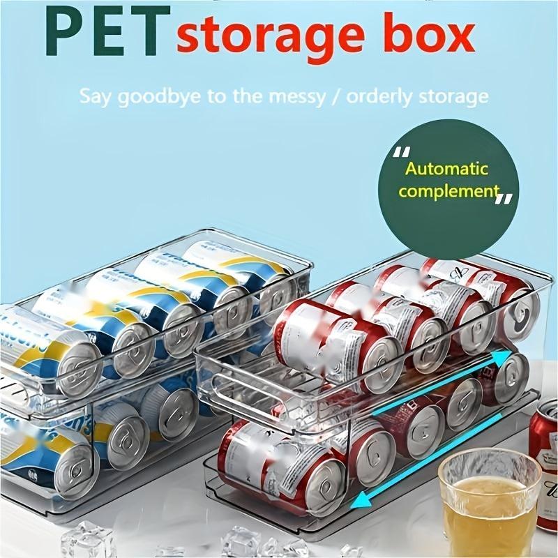 Double Layer Soda Can Dispenser Beverage Rack with Transparent Plastic Design