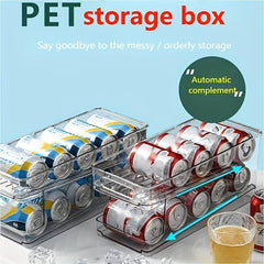 Double Layer Soda Can Dispenser Beverage Rack with Transparent Plastic Design
