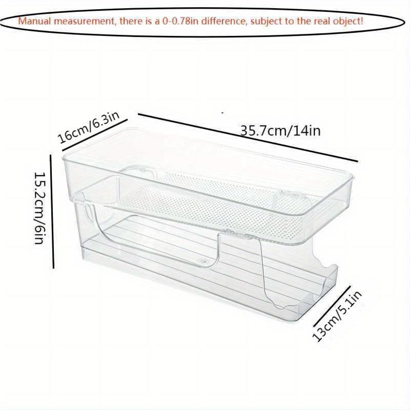 Double Layer Soda Can Dispenser Beverage Rack with Transparent Plastic Design