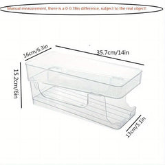 Double Layer Soda Can Dispenser Beverage Rack with Transparent Plastic Design