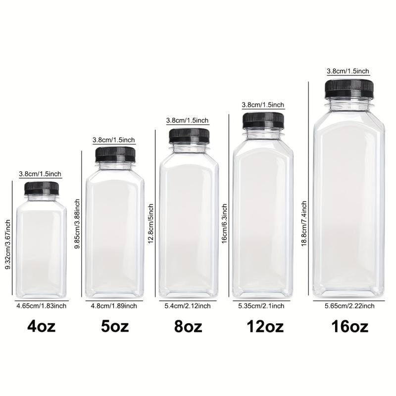 10 Leak Proof Plastic Juice Bottles with Tamper Evident Lids