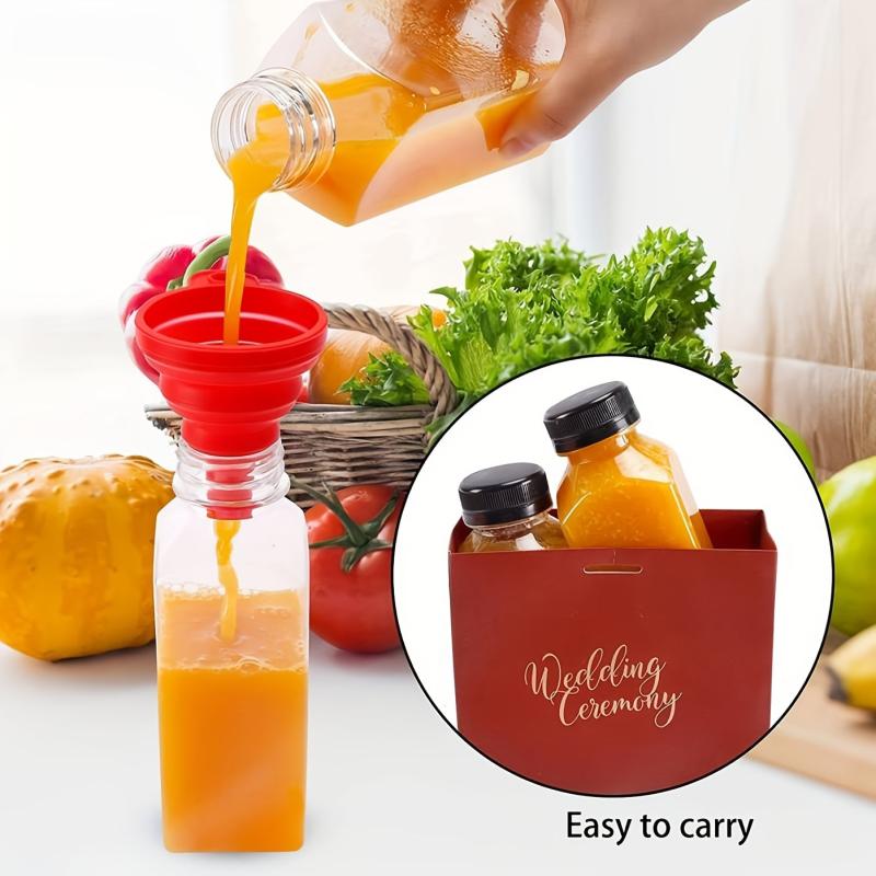 10 Leak Proof Plastic Juice Bottles with Tamper Evident Lids