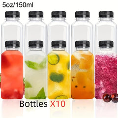 10 Leak Proof Plastic Juice Bottles with Tamper Evident Lids