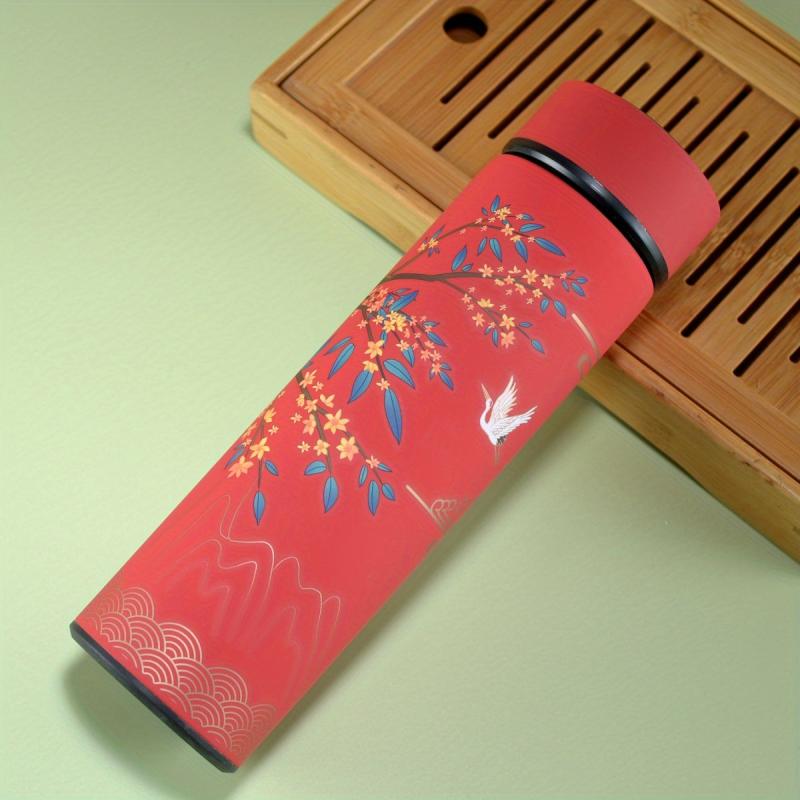 1pc Chinese Style Insulated Cup 16.9oz Stainless Steel Thermal Bottle