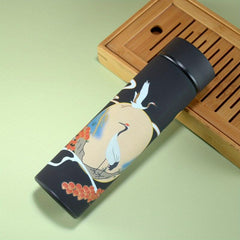 1pc Chinese Style Insulated Cup 16.9oz Stainless Steel Thermal Bottle