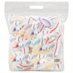 100 Disposable Plastic Wrap Covers Elastic Tight Mouth Shower Cap Various Plates
