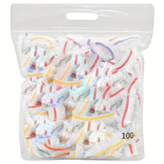 100 Disposable Plastic Wrap Covers Elastic Tight Mouth Shower Cap Various Plates