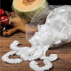 100 Disposable Plastic Wrap Covers Elastic Tight Mouth Shower Cap Various Plates