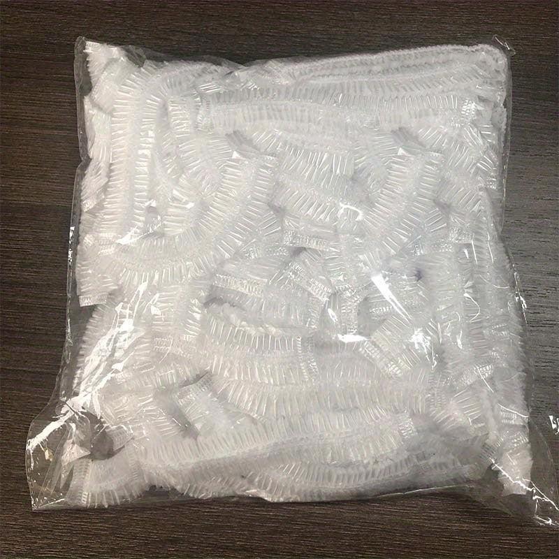 100 Disposable Plastic Wrap Covers Elastic Tight Mouth Shower Cap Various Plates