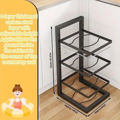 Adjustable Pot Lid Holders and Pan Rack for Kitchen Organization