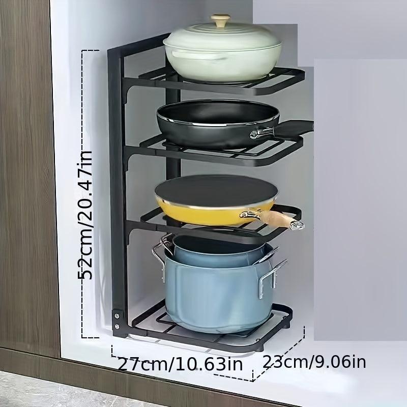 Adjustable Pot Lid Holders and Pan Rack for Kitchen Organization