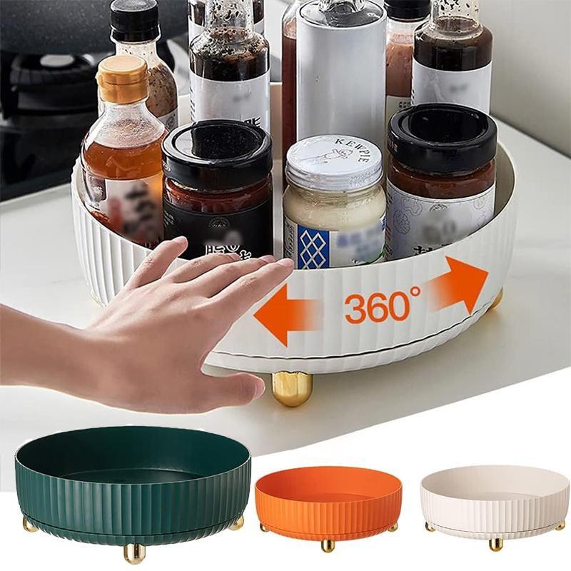 360 Rotation Non Skid Spice Rack Turntable Organizer