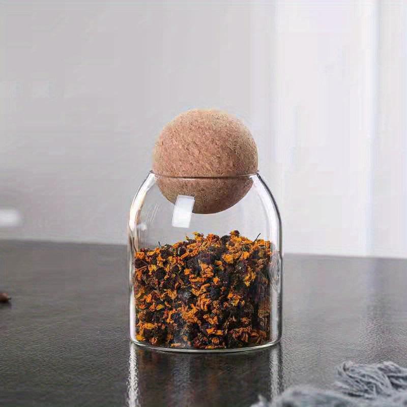 Glass Coffee Bean Storage Jar with Cork Plug